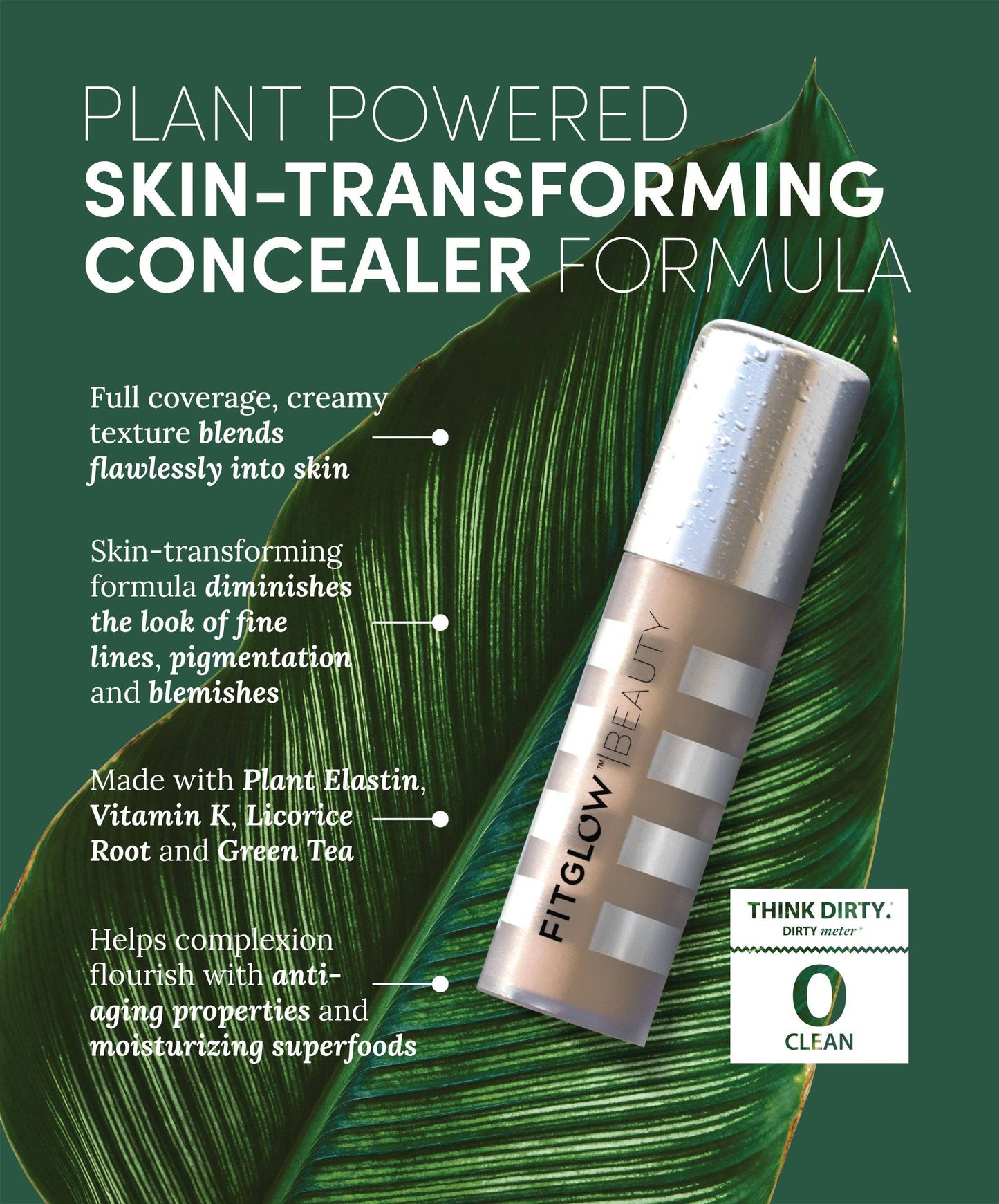 Fitglow Beauty - Conceal + Full Coverage Skin Treatment Face Concealer - C3.5 - Medium with Neutral Undertones
