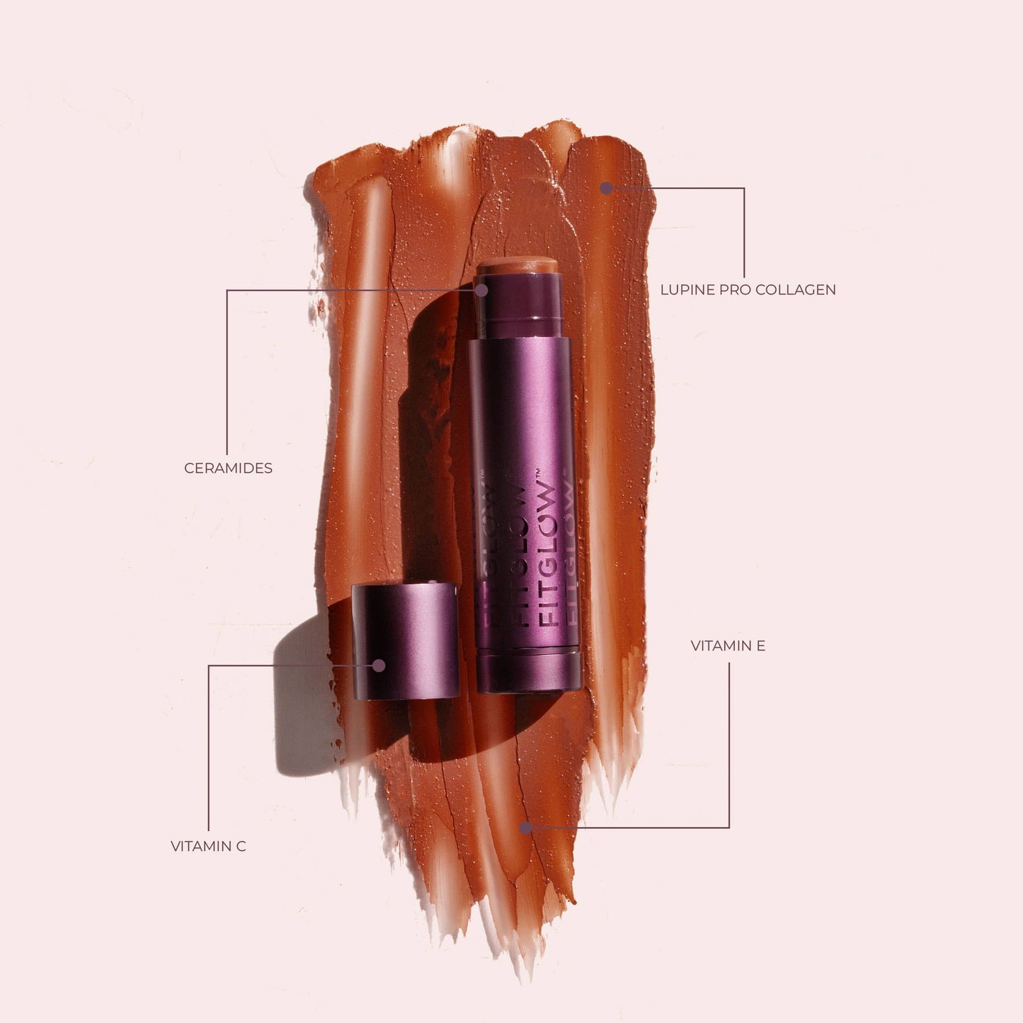 Fitglow Beauty - Cloud Collagen Lipstick + Cheek - Calla - Soft Matte Beige Nude Pink