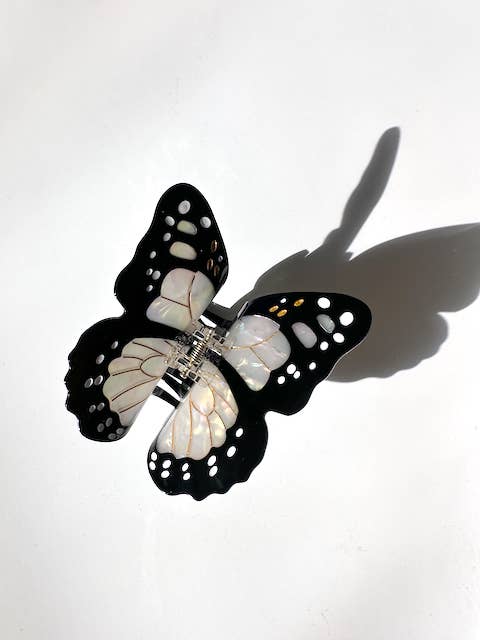 Solar Eclipse - Hand-painted Monarch Butterfly Claw Hair Clip | Eco-Friendly - Blue