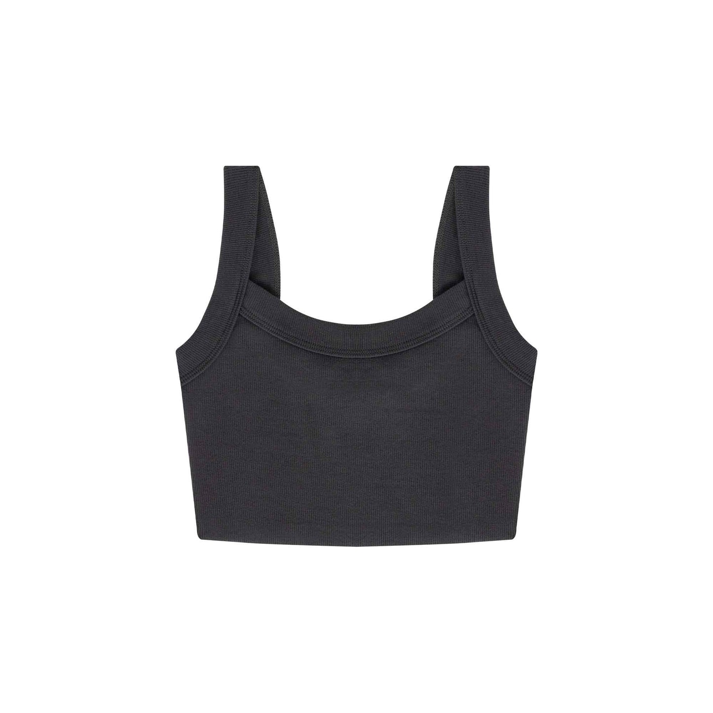 Talentless - WOMENS RAW HEM RIB CROP TANK - Gunmetal / M