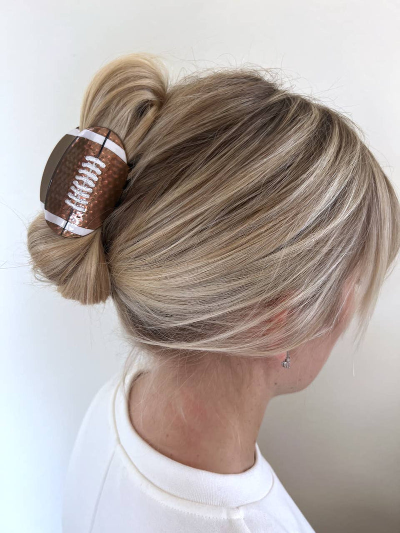 Solar Eclipse - Hand-painted Game Day Football Claw Hair Clip