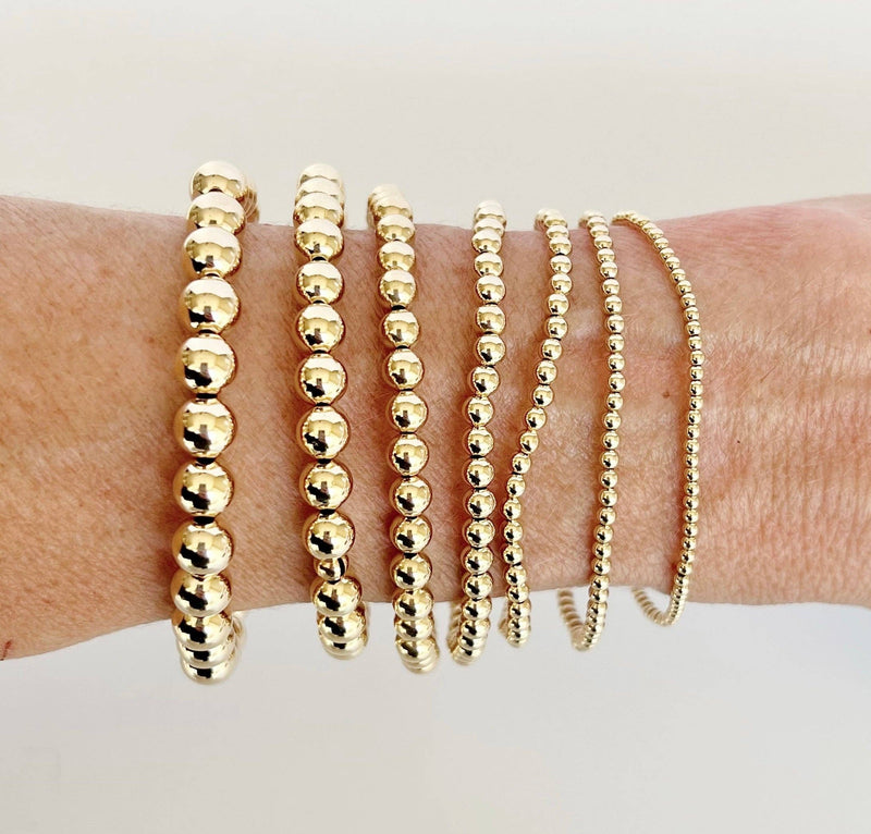 Jeny Baker Designs - 14k Gold Filled Beaded Bracelets - 5mm, size 7"
