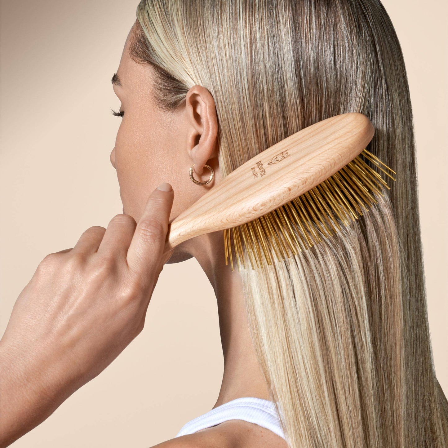 Snow Fox Skincare - Gua Sha Hair & Scalp Brush: Premium Wooden Edition