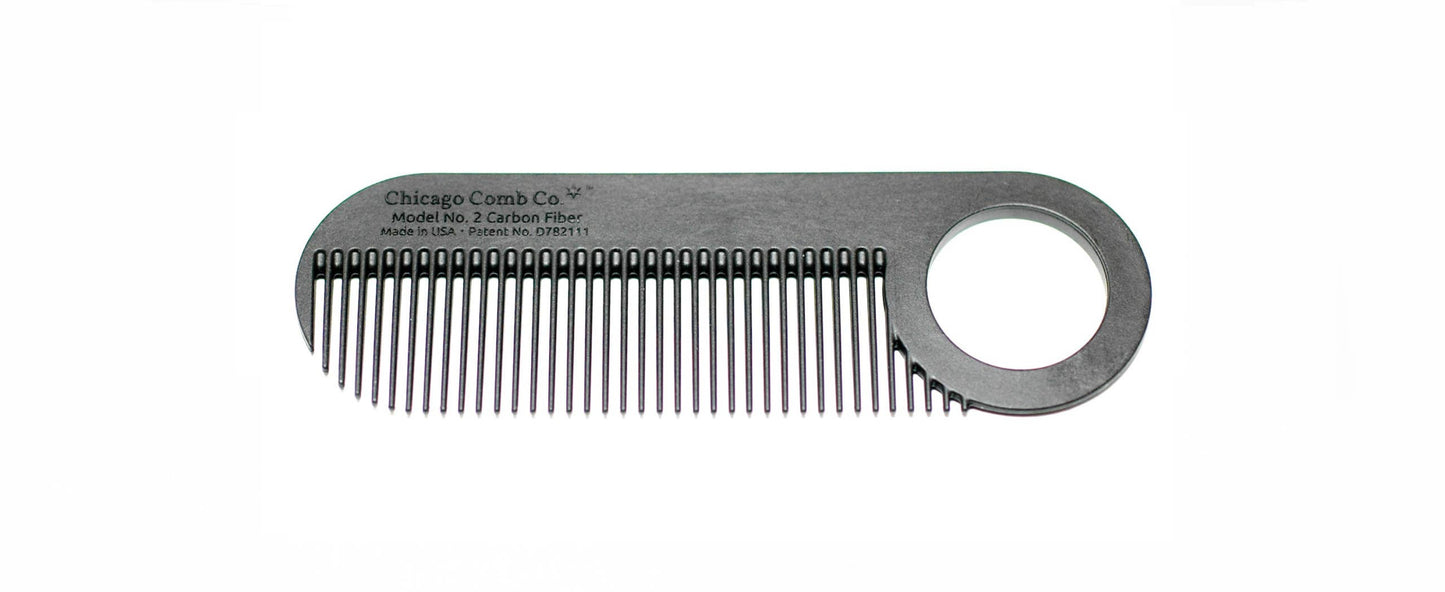 Chicago Comb Co. - Model No. 2 Carbon Fiber Comb