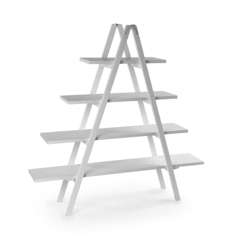 Tripar International - 4 Tier A-Frame Wooden Display Ladders - White, Brown - Brown