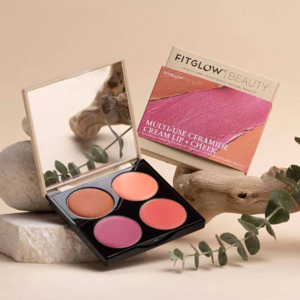 Fitglow Beauty - Multi-Use Ceramide Cream Lip + Cheek Palette-Freshly Picked