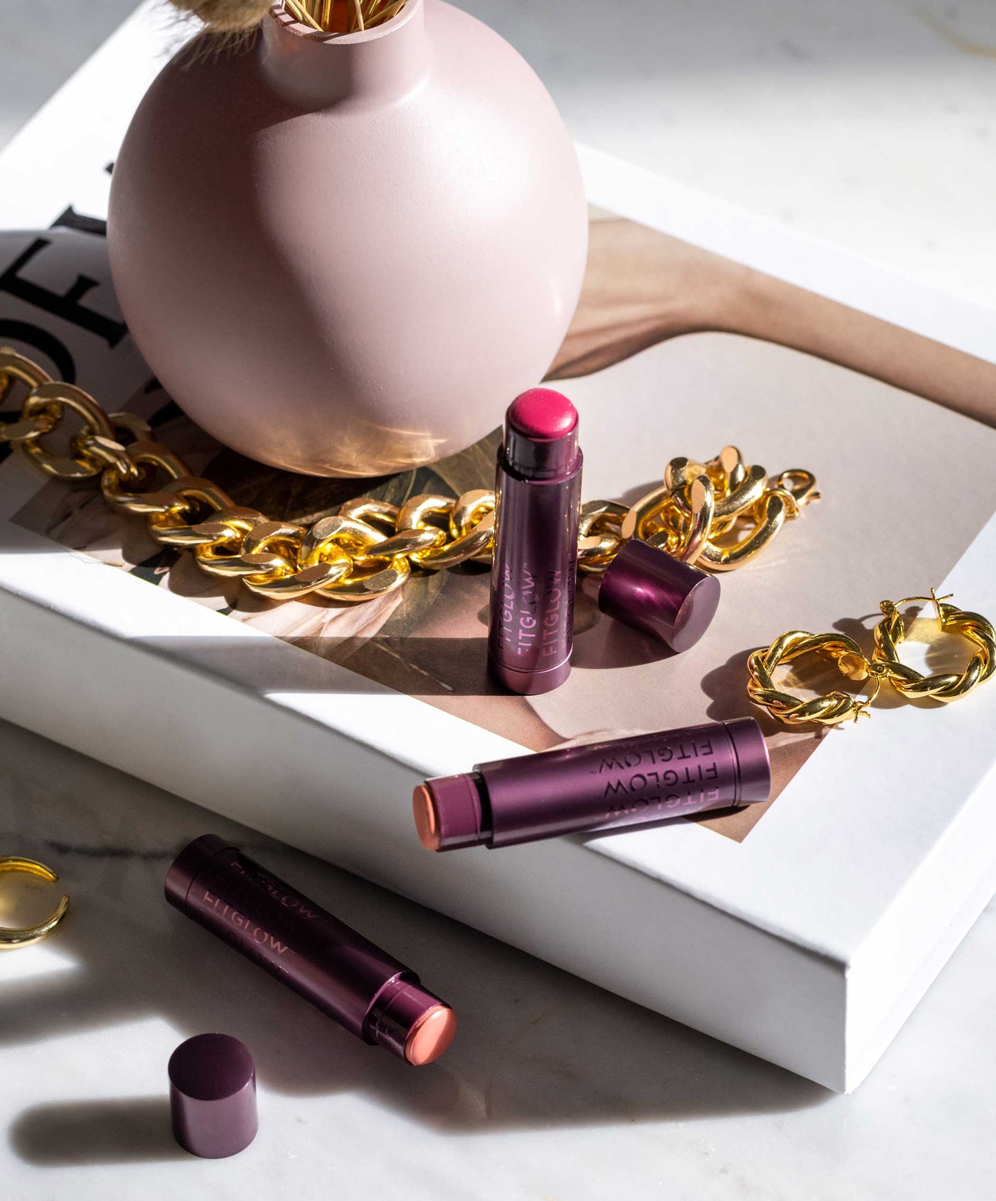 Fitglow Beauty - Cloud Collagen Lipstick + Cheek - Tea - Soft Matte Caramel Nude