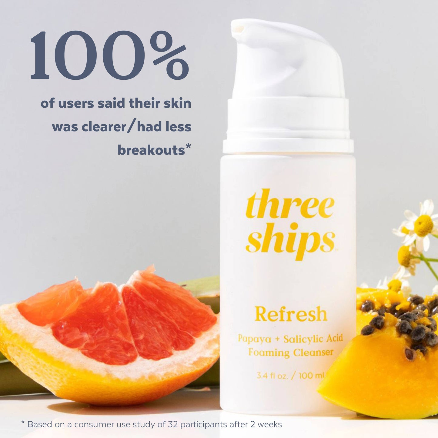 Three Ships Beauty - Refresh Papaya + Salicylic Acid Cleanser (100mL)