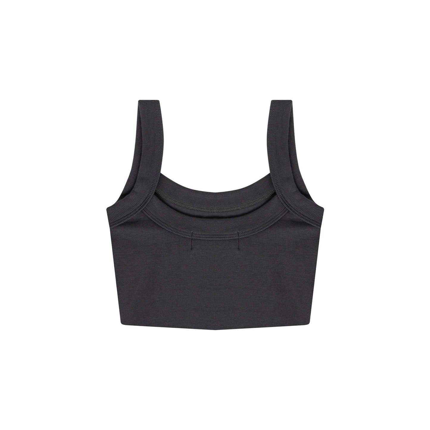 Talentless - WOMENS RAW HEM RIB CROP TANK - Gunmetal / M