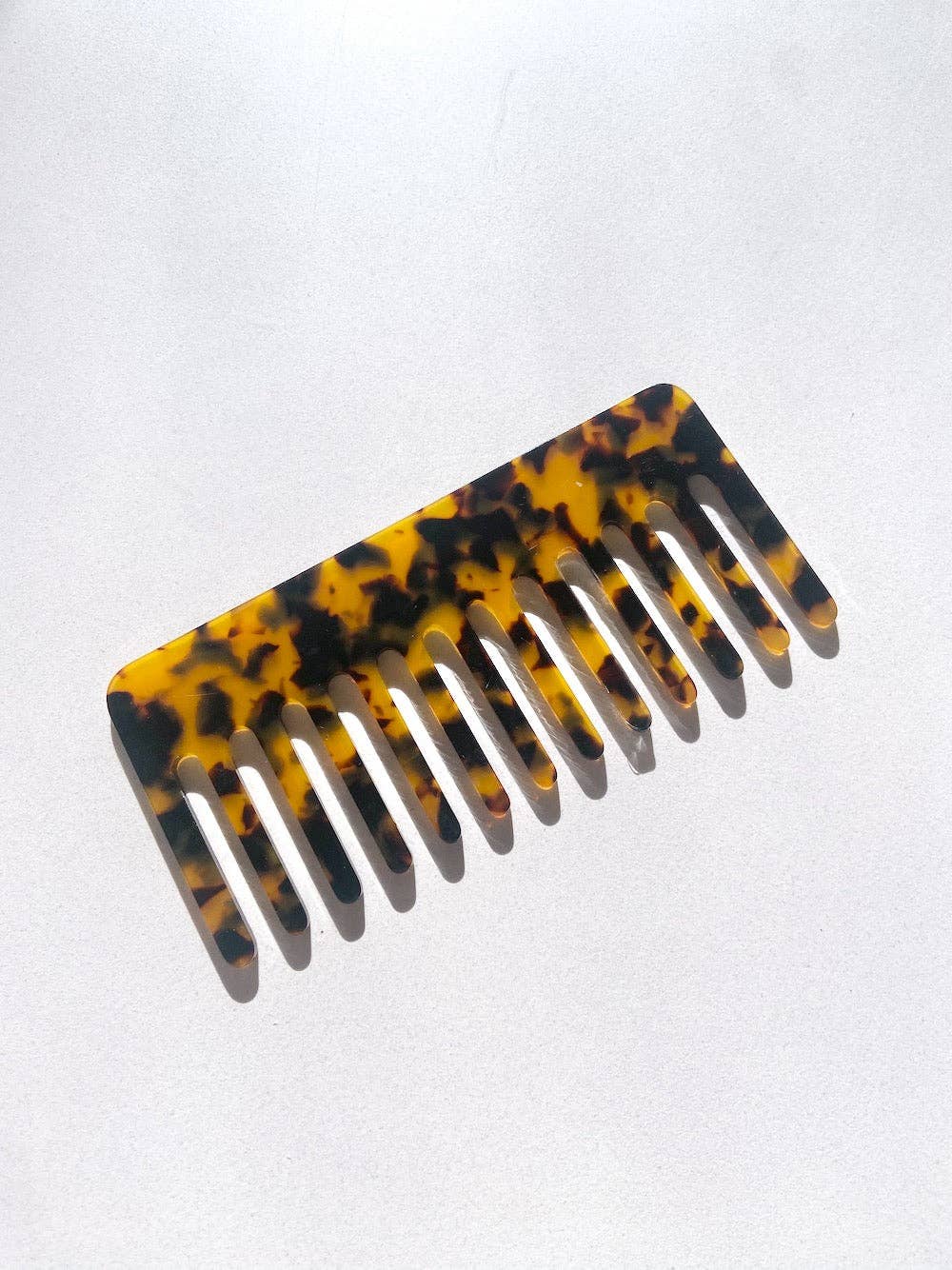 Solar Eclipse - Wide Tooth Acetate Hair Comb | Eco-Friendly - Red Tortoise