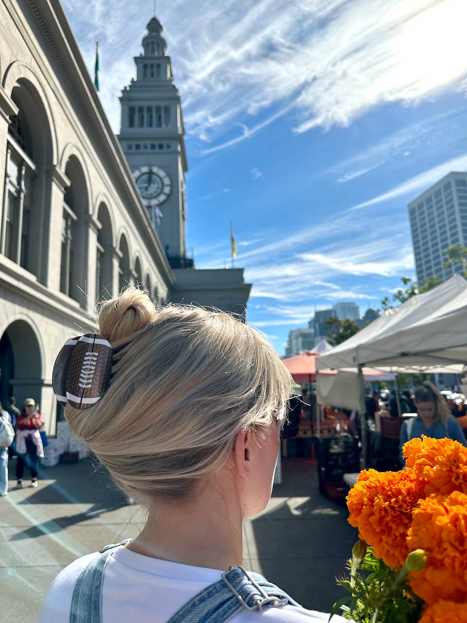 Solar Eclipse - Hand-painted Game Day Football Claw Hair Clip