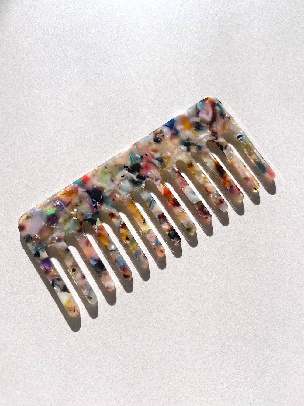 Solar Eclipse - Wide Tooth Acetate Hair Comb | Eco-Friendly - Red Tortoise