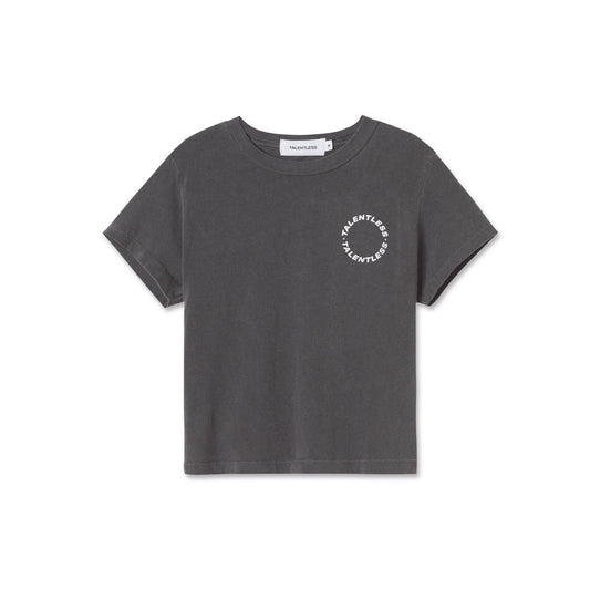 Talentless - WOMENS CIRCLE LOGO BABY TEE - Steel Grey / M