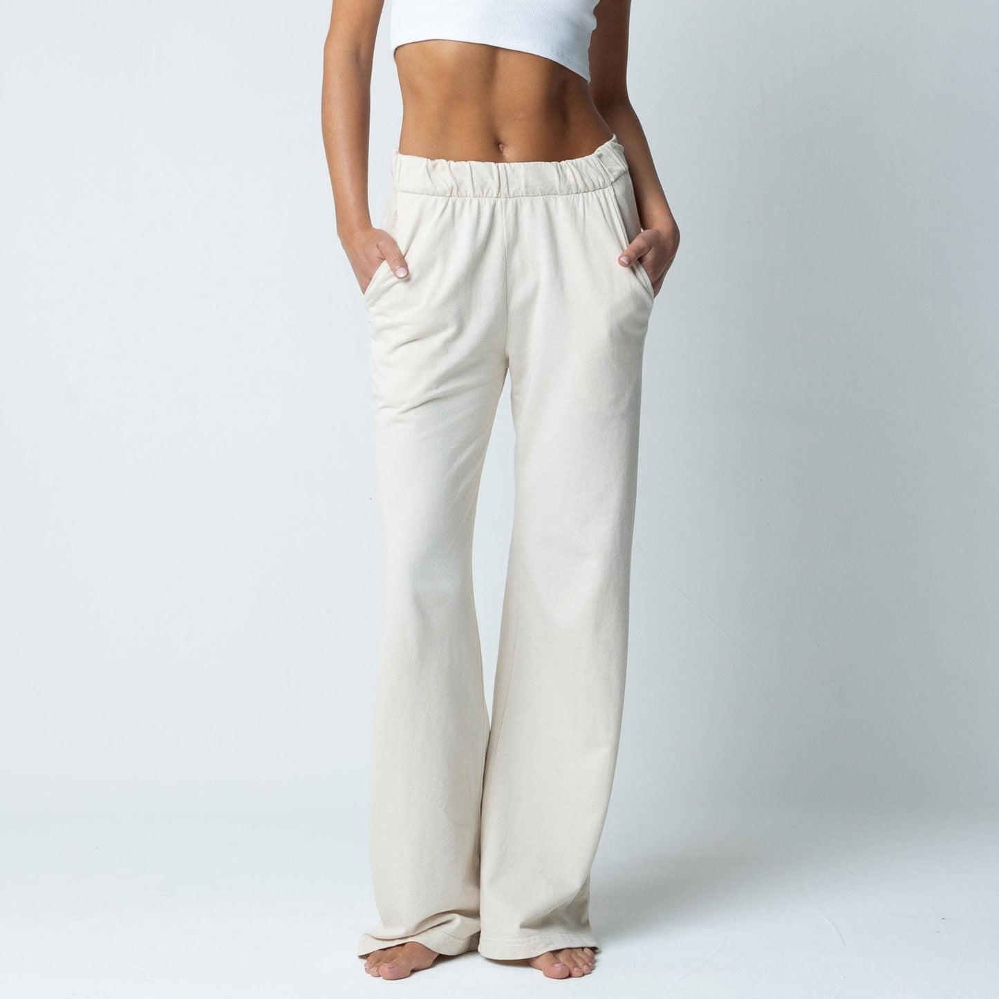 Talentless - WOMENS FRENCH TERRY LOUNGE PANT - Bone / M