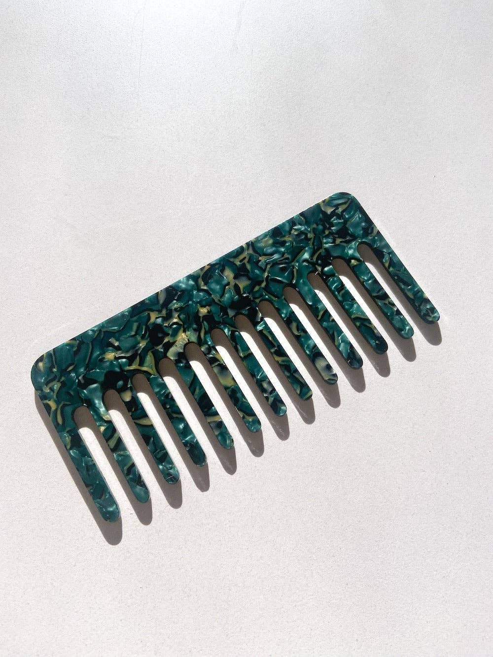 Solar Eclipse - Wide Tooth Acetate Hair Comb | Eco-Friendly - Red Tortoise