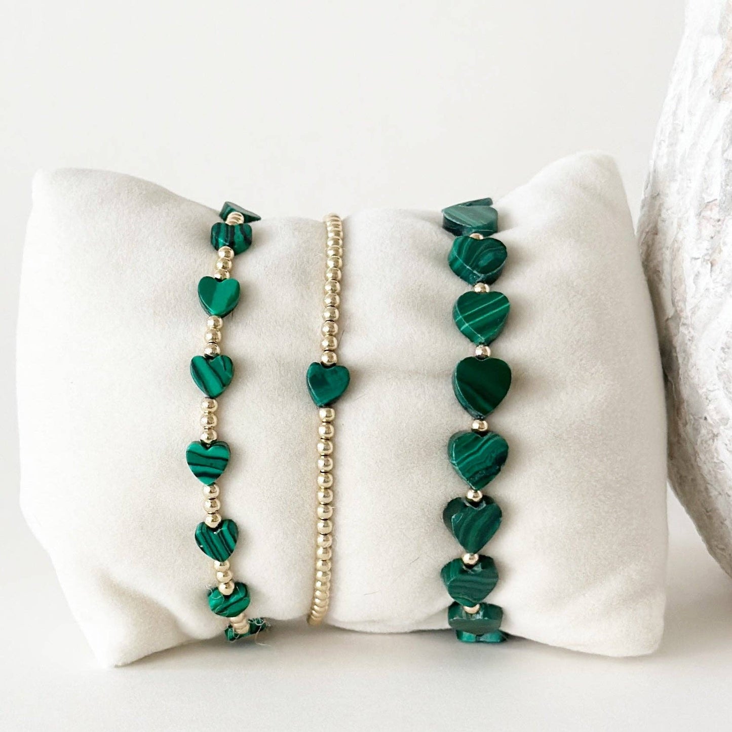 Jeny Baker Designs - Pippa Green Heart Bracelet - Small Heart