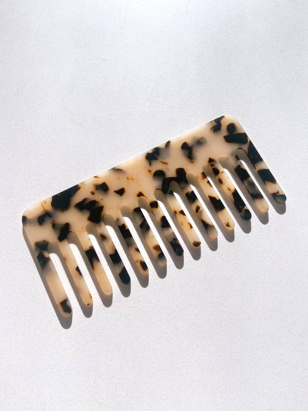 Solar Eclipse - Wide Tooth Acetate Hair Comb | Eco-Friendly - Red Tortoise