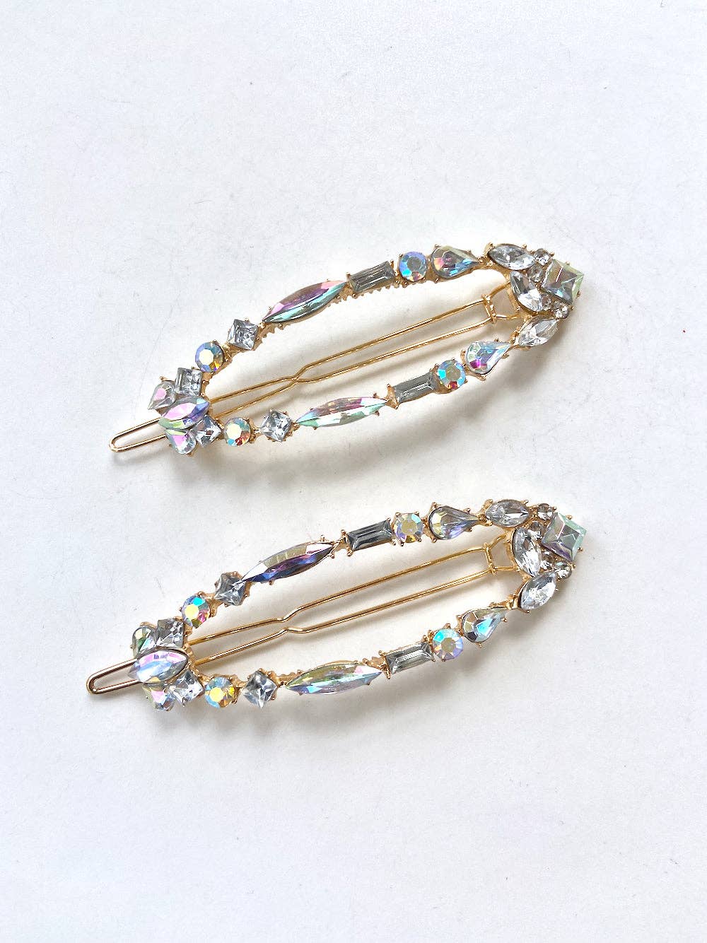 Solar Eclipse - 2pc Diamond Gems Barrette Hair Clips Set - Pin