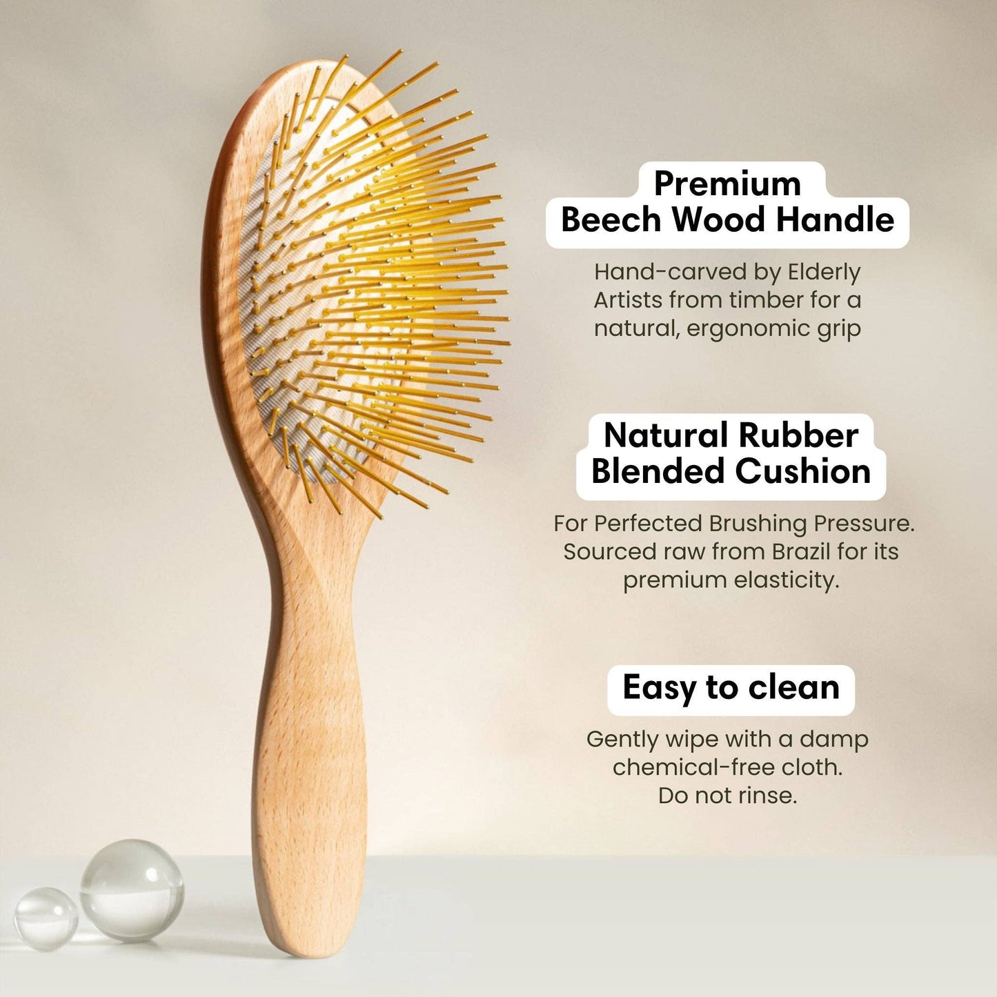 Snow Fox Skincare - Gua Sha Hair & Scalp Brush: Premium Wooden Edition