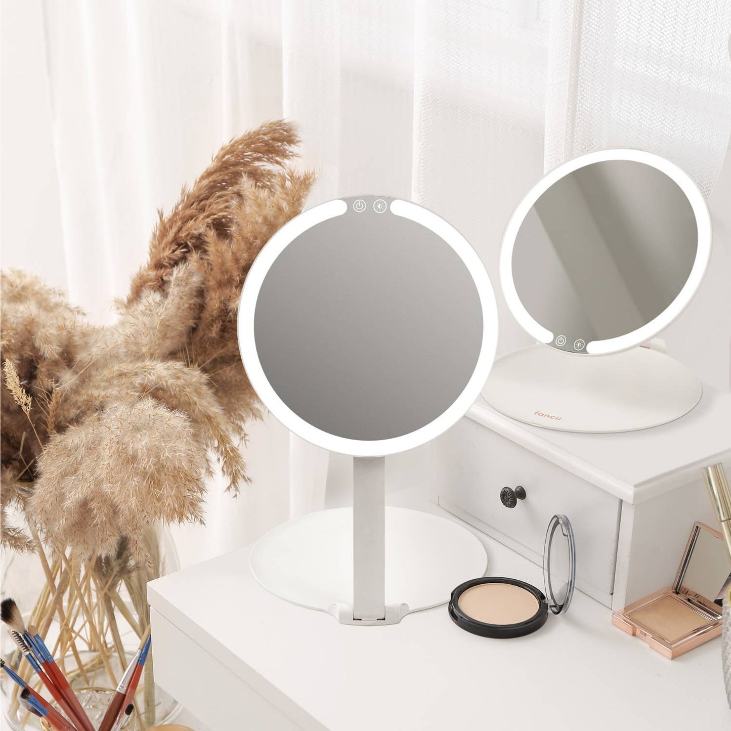 Fancii - Abigail Rechargeable Travel Mirror - White