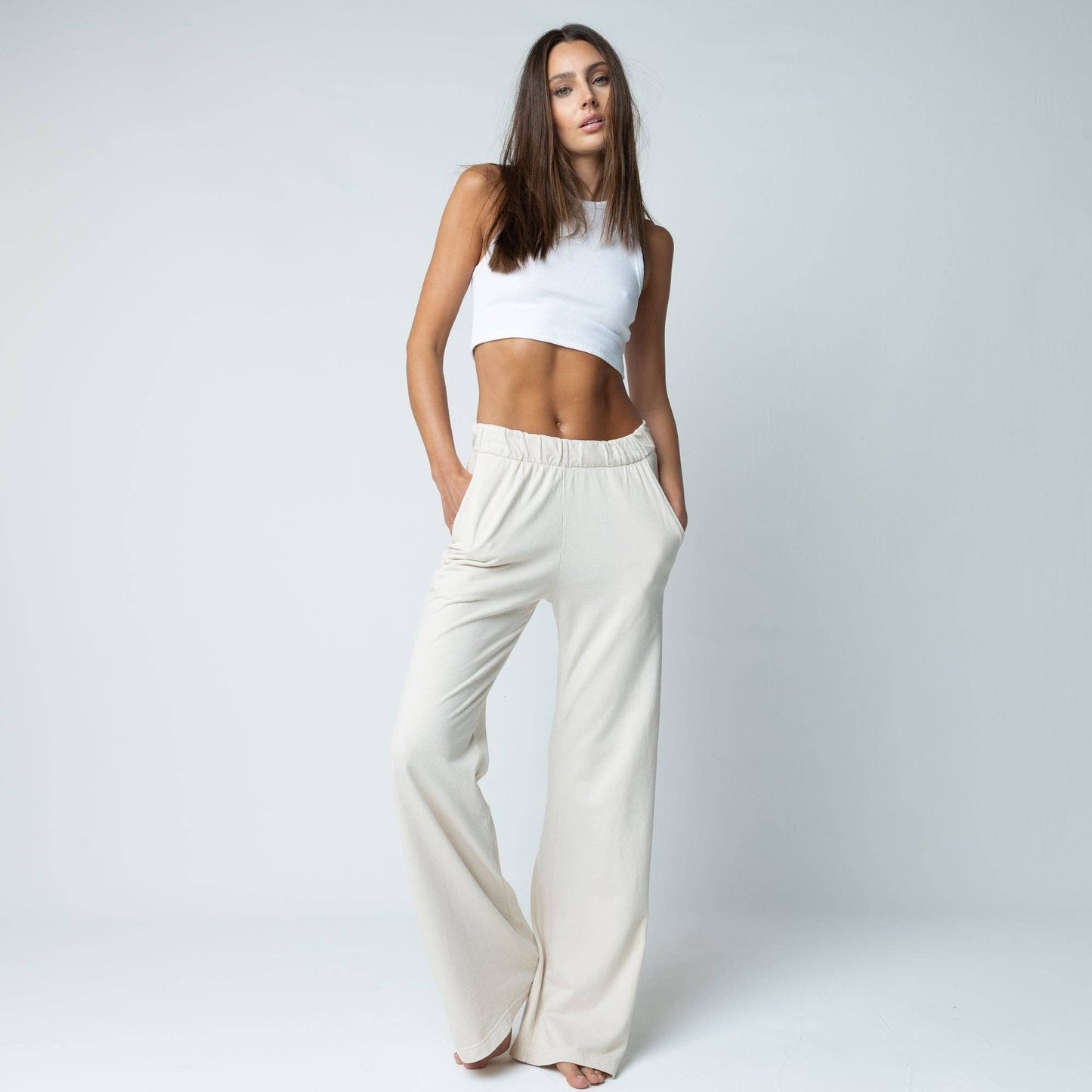 Talentless - WOMENS FRENCH TERRY LOUNGE PANT - Bone / M