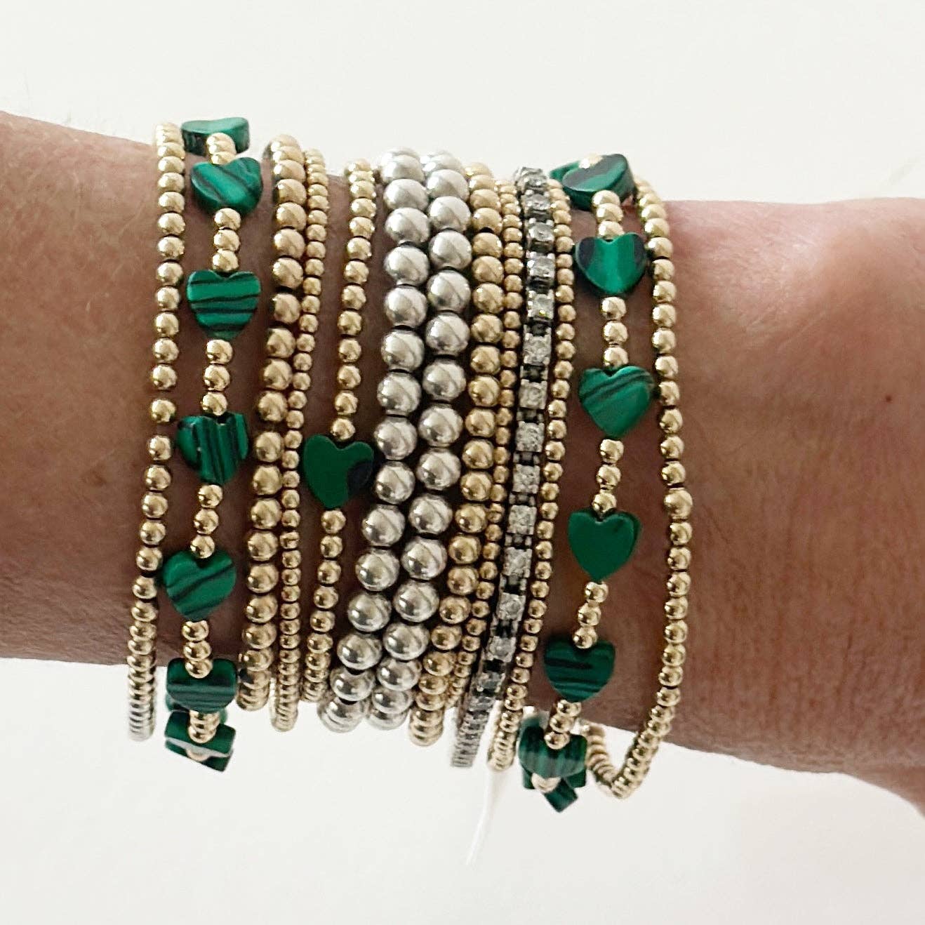 Jeny Baker Designs - Pippa Green Heart Bracelet - Small Heart