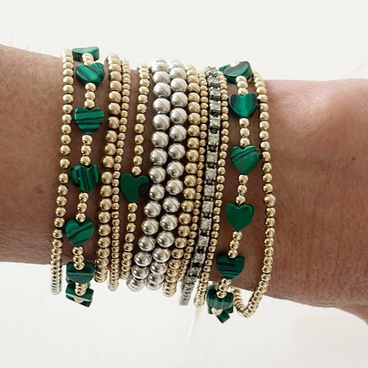 Jeny Baker Designs - Pippa Green Heart Bracelet - Small Heart