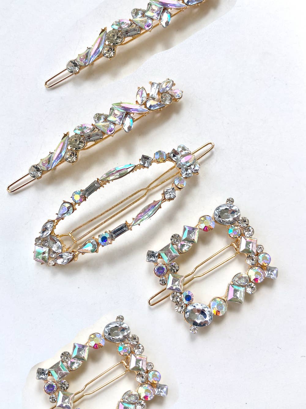 Solar Eclipse - 2pc Diamond Gems Barrette Hair Clips Set - Pin