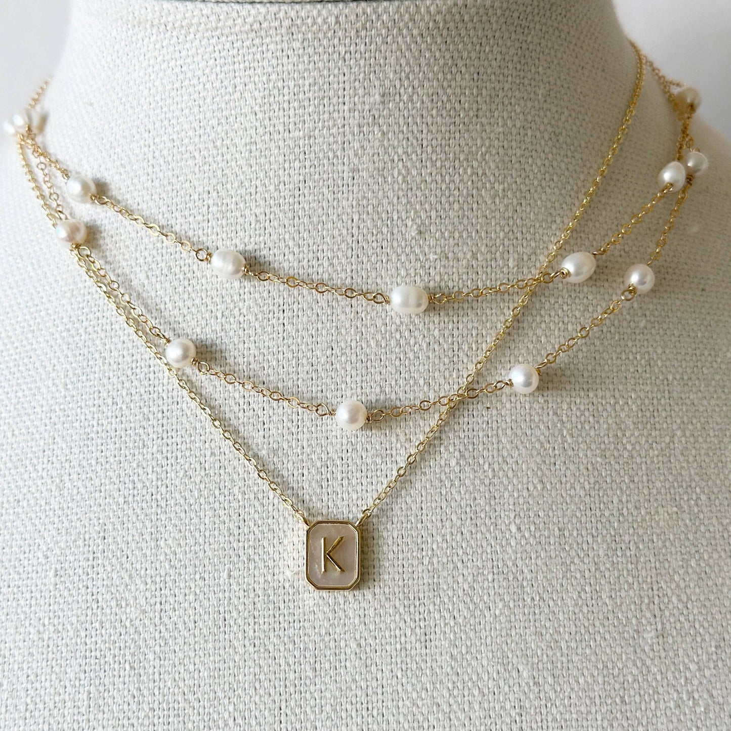 Jeny Baker Designs - Perfect Pearl Initial Necklace - L