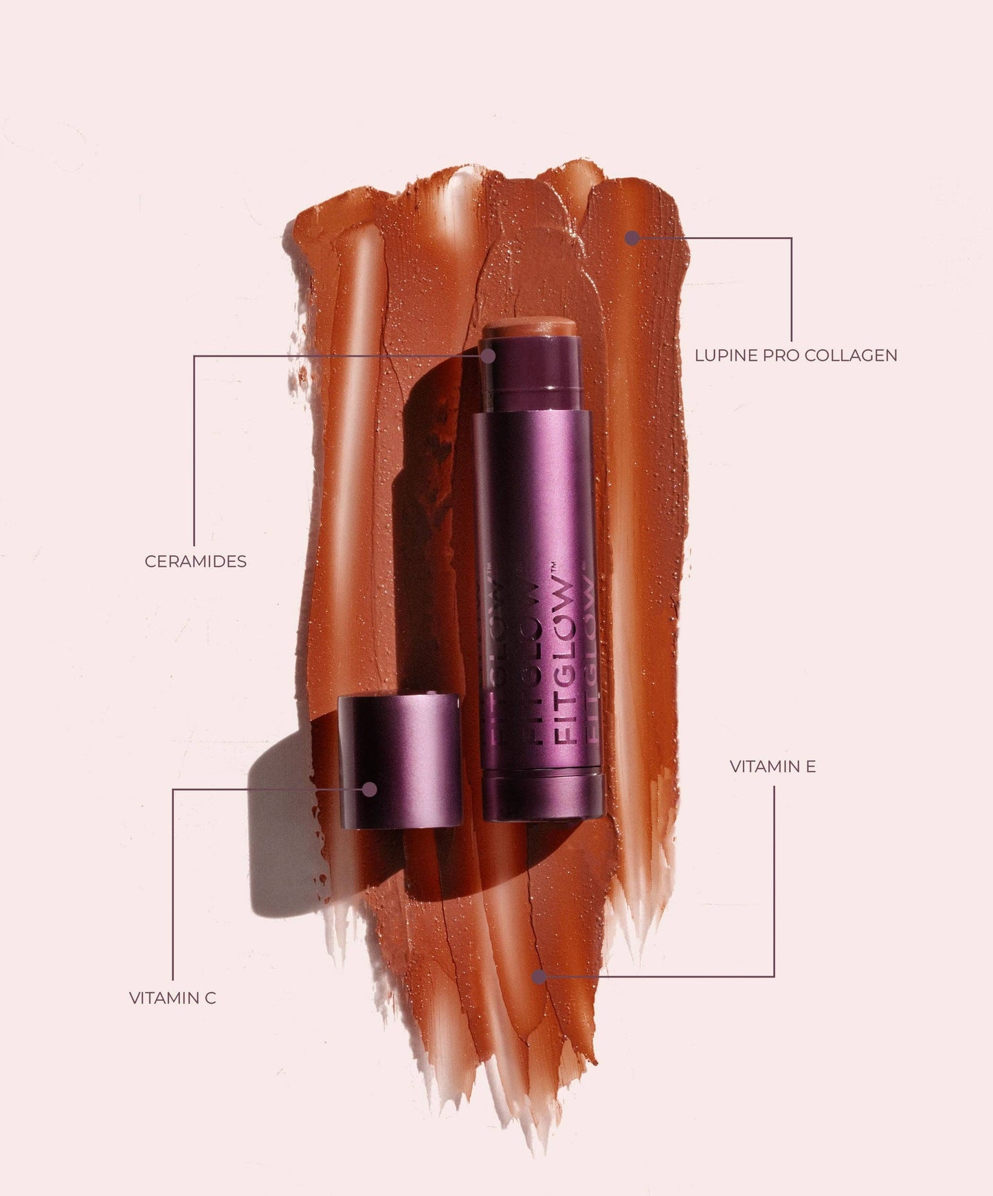 Fitglow Beauty - Cloud Collagen Lipstick + Cheek - Port - Soft Matte Black Plum