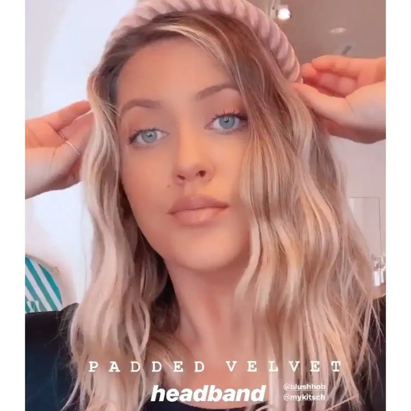 KITSCH Padded Velvet Headband Blush