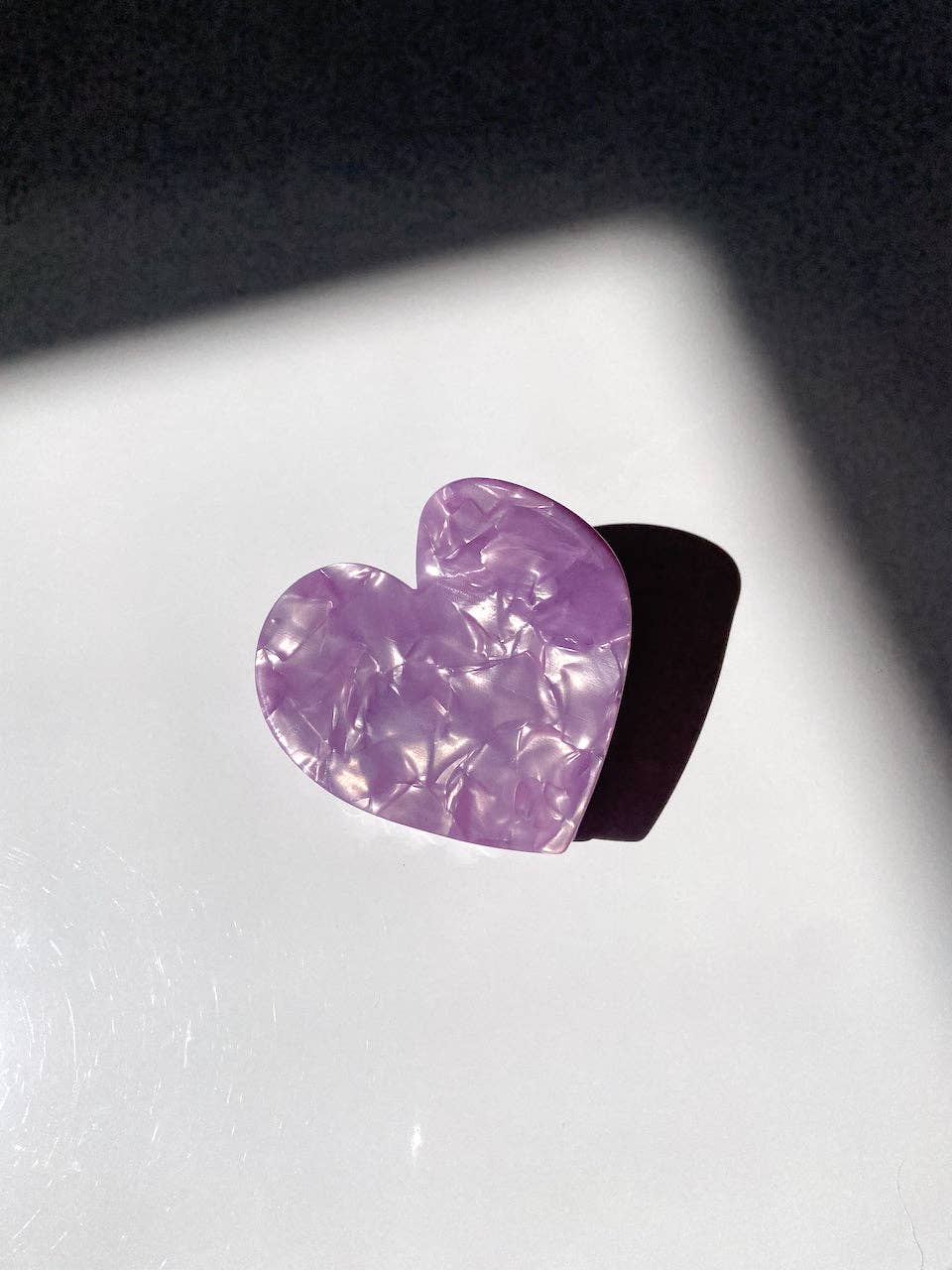 Solar Eclipse - Heart Acetate Claw Hair Clip | Valentines Day - Purple