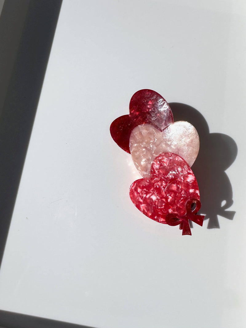 Solar Eclipse - Handmade Love Hearts Claw Hair Clip | Valentines Day